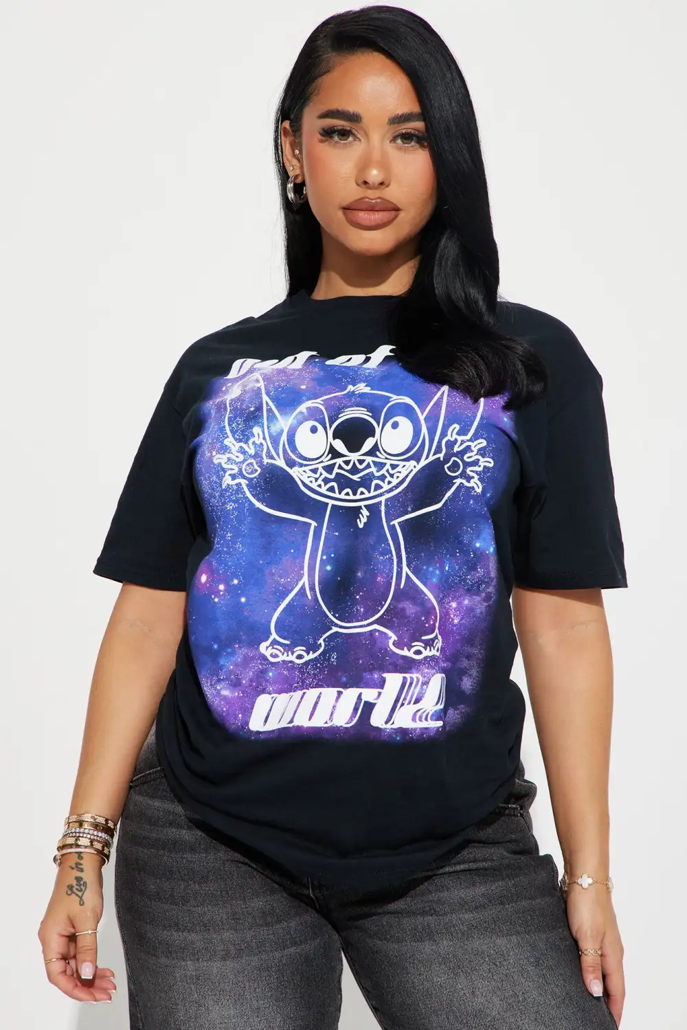 Out Of This World Stitch Tee - Black