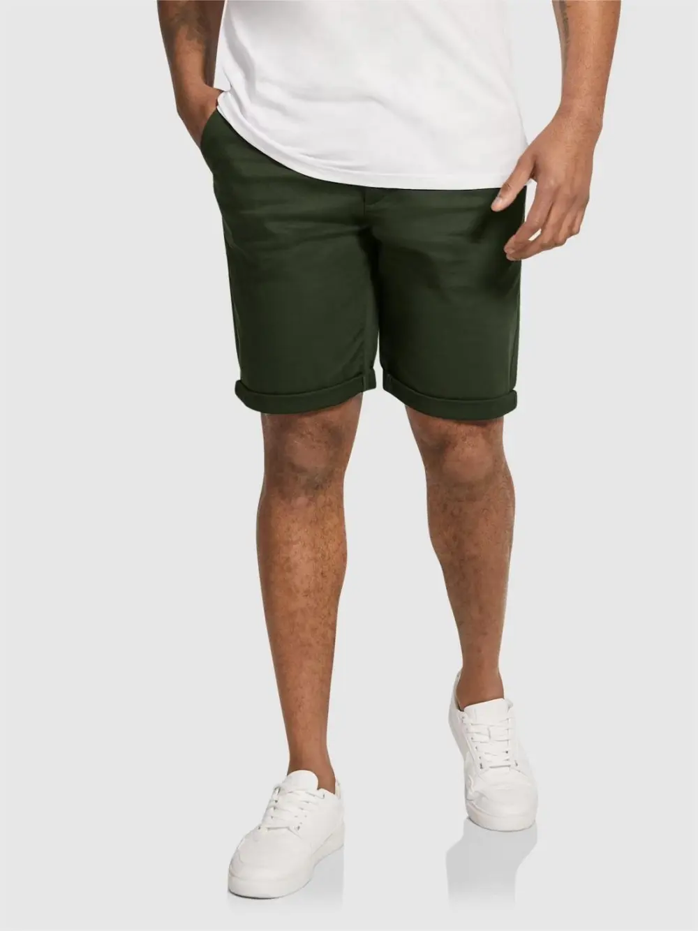 DARK GREEN CANVAS SHORTS