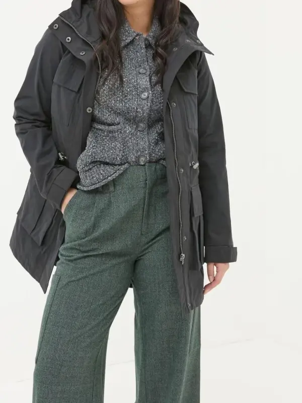 Black Waterproof Outdoor Coat