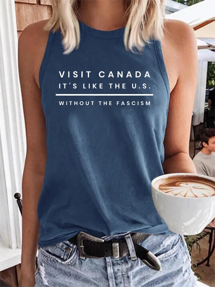 Women's Visit Canada It'S Like The U.S. Without The Fascism Crew Neck Vest