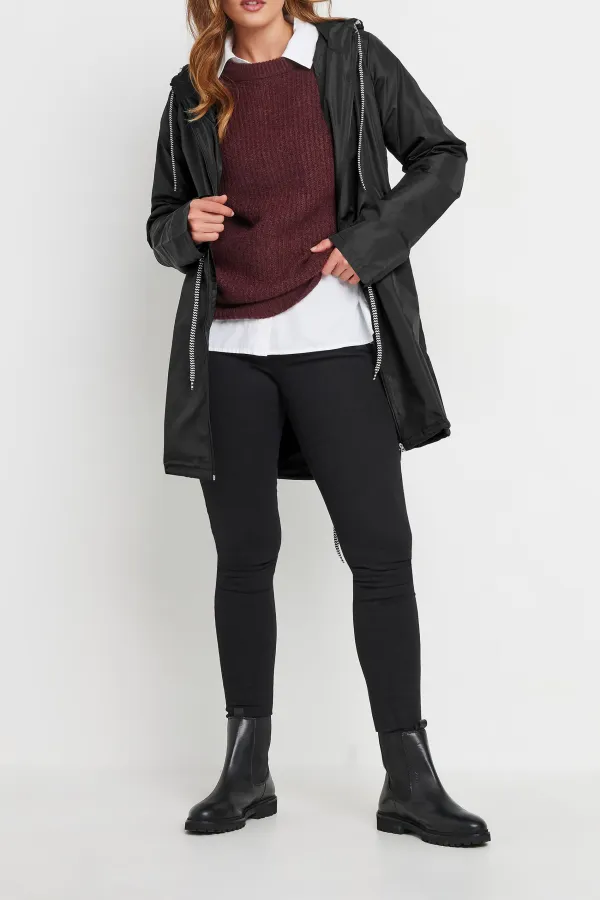 Casual Style Black Pocket Parka