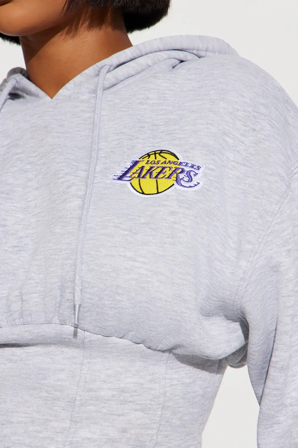 Lakers Home Team Corset Hoodie - Heather Grey