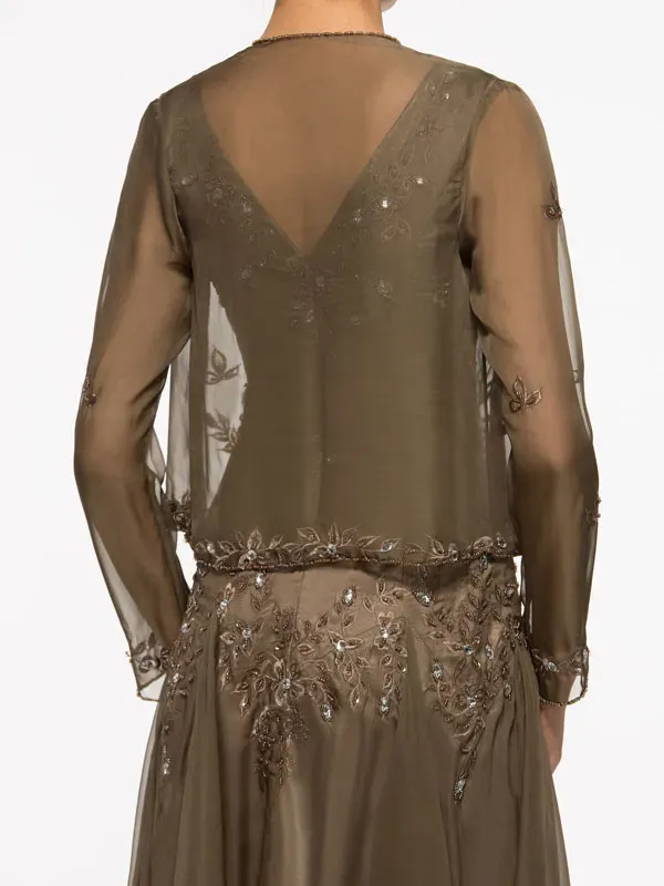 Embroidery Asymmetry Mother of the Bride Dress with Jacket