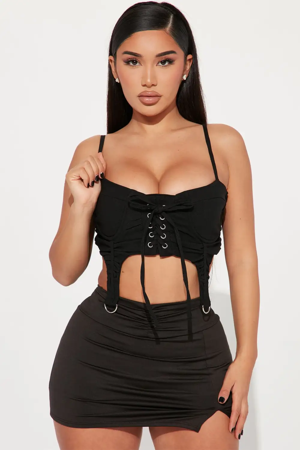 On My Own Grind Corset Top - Black