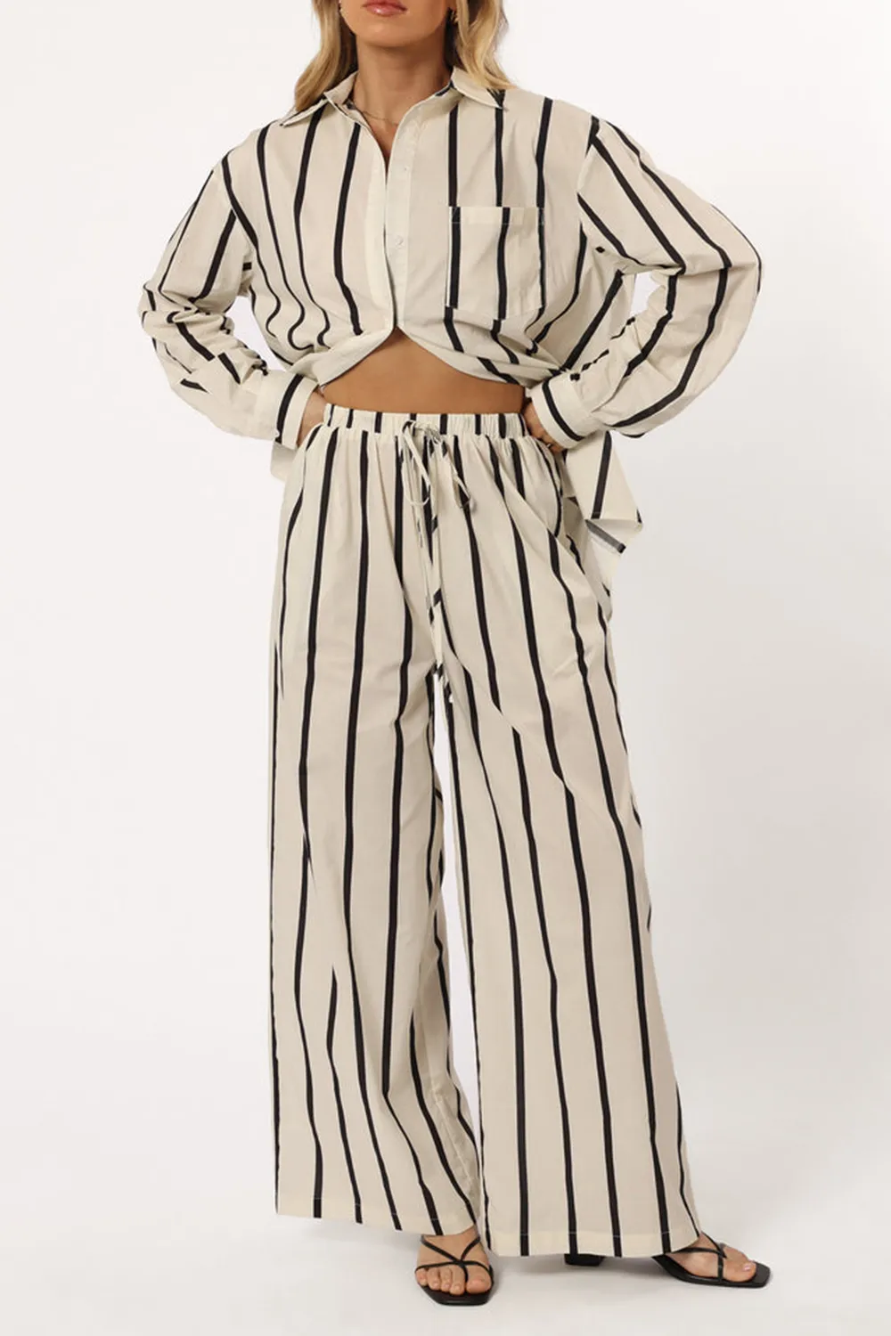 LEISURE CREAM STRIPE PANT