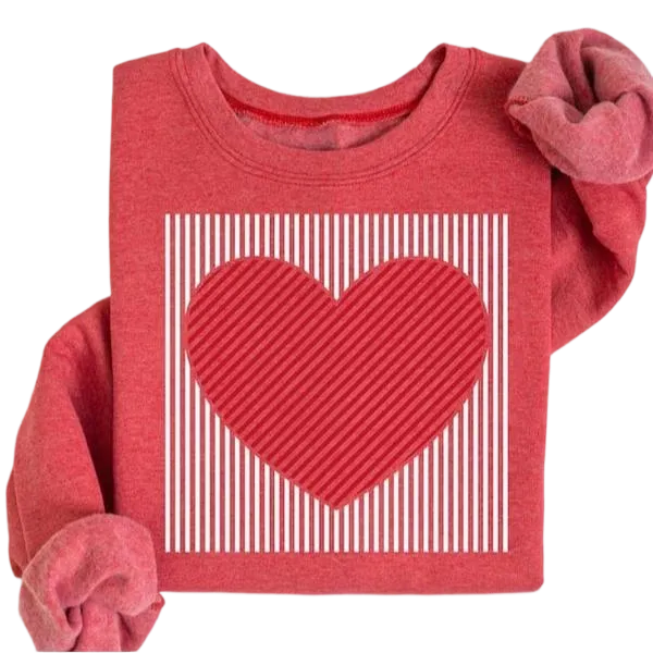 ❤️ Valentine's Day Retro Heart Graphic Sweatshirt | Cute Casual Pullover Top
