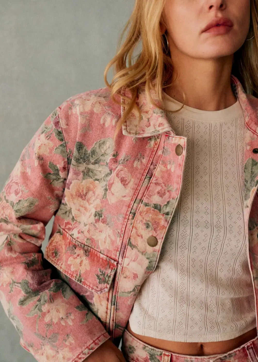 Apricot Short Denim Jacket