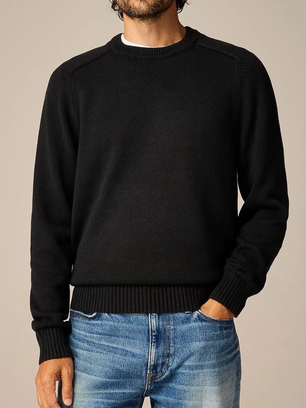 Black Crew Neck Knit Sweater