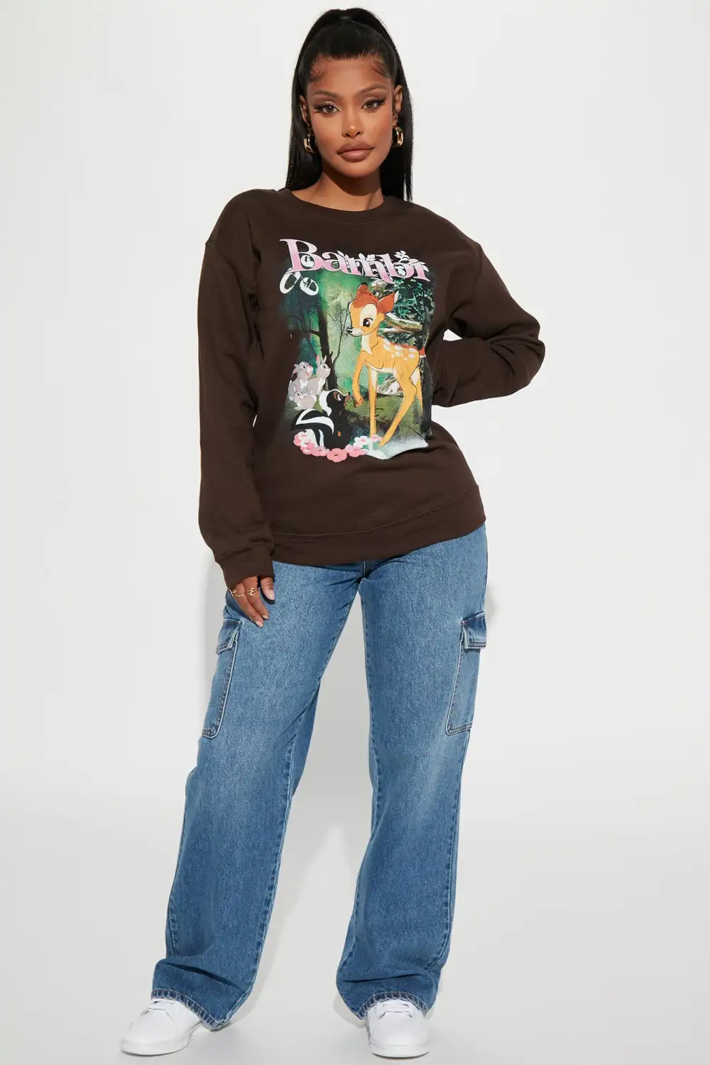 Bambi Crew Neck Sweatshirt - Brown