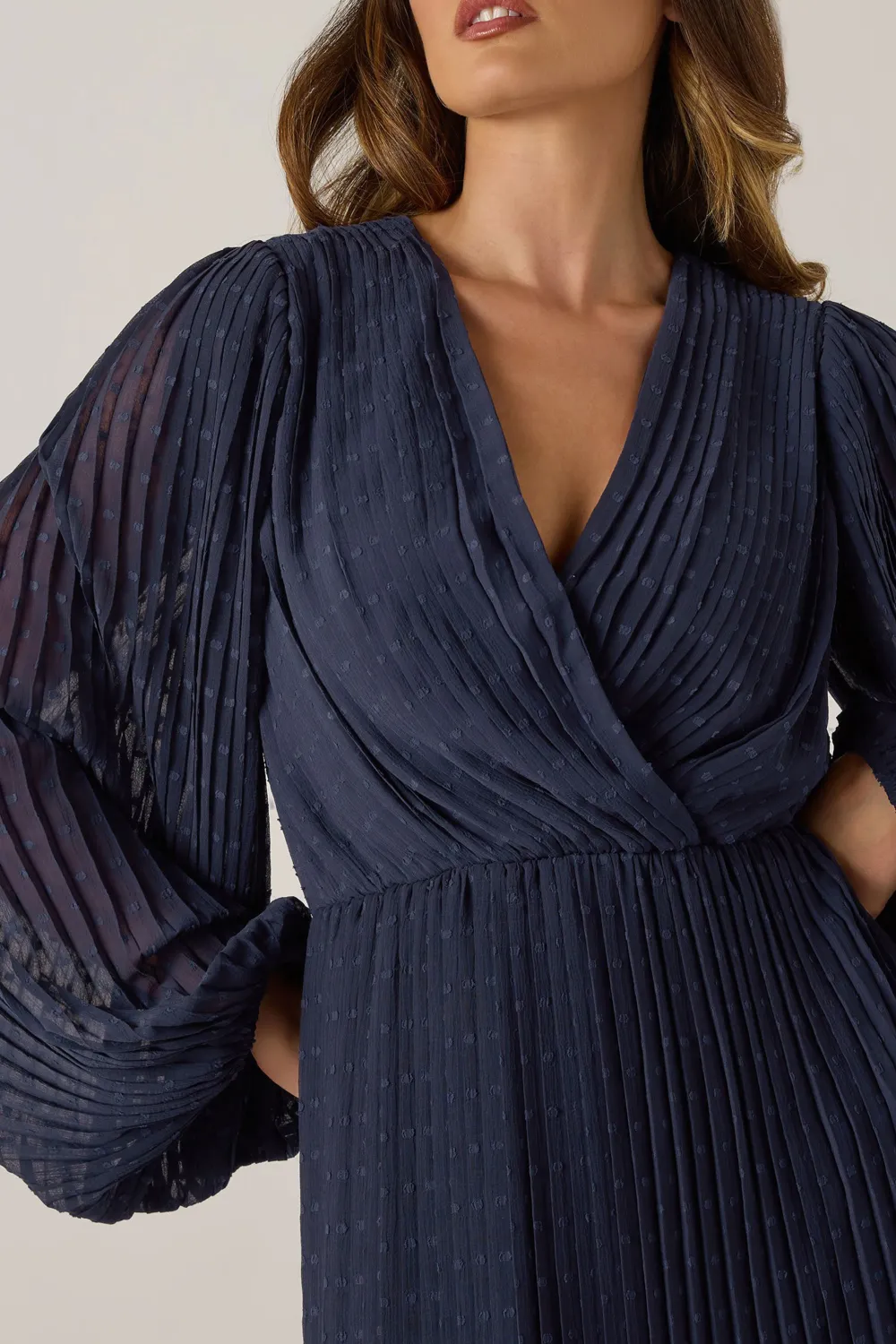 Navy Blue Casual Style Midi Dress