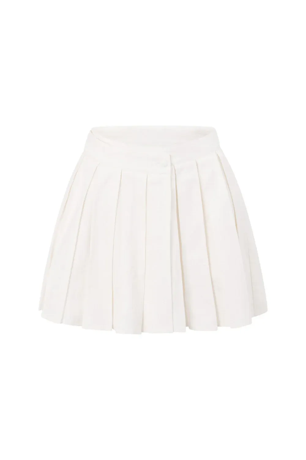 Cotton Pleated Mini Skirt
