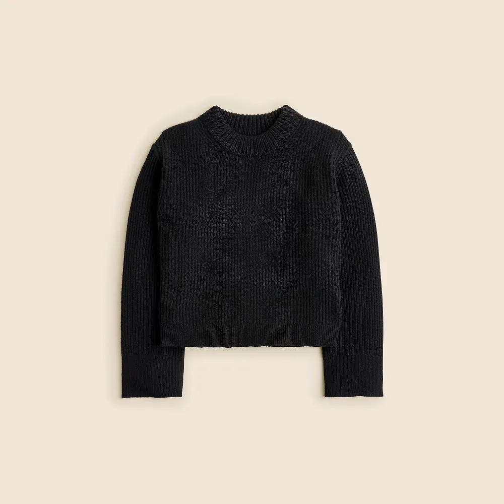 Ribbed Cashmere Cropped Crewneck Sweaters