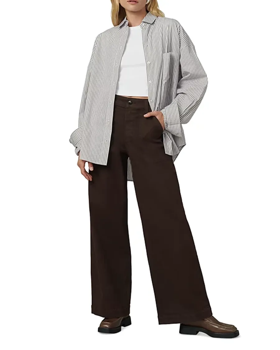 Casual Style High Waist Wide Leg Pants