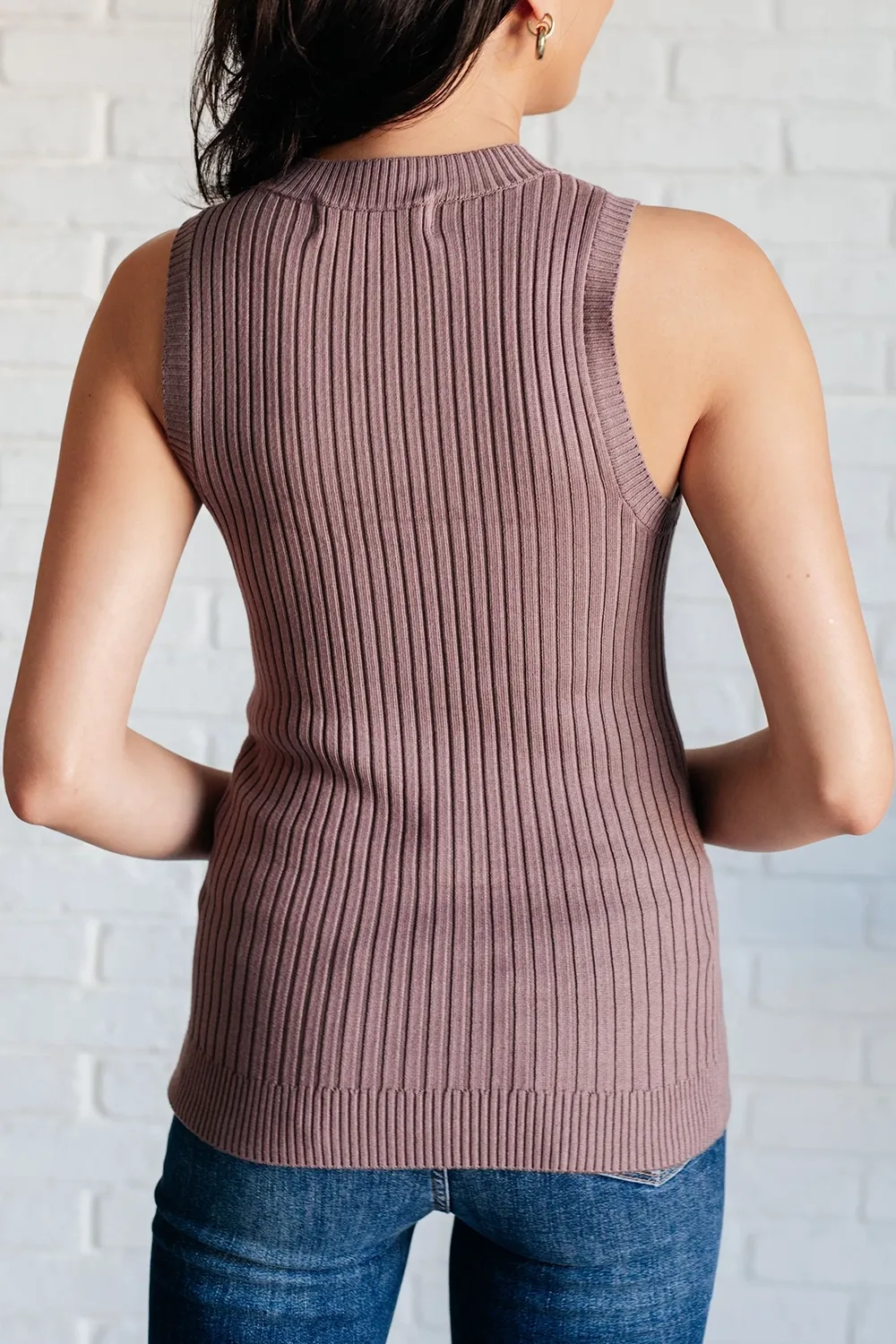 Comfortable Striped Texture Brown Knitted Top