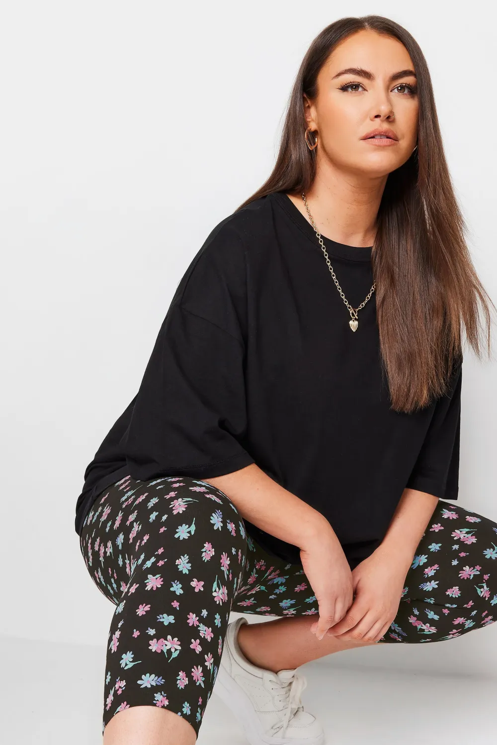 YOURS Curve 2 PACK Black Aztec Print Cropped Leggings