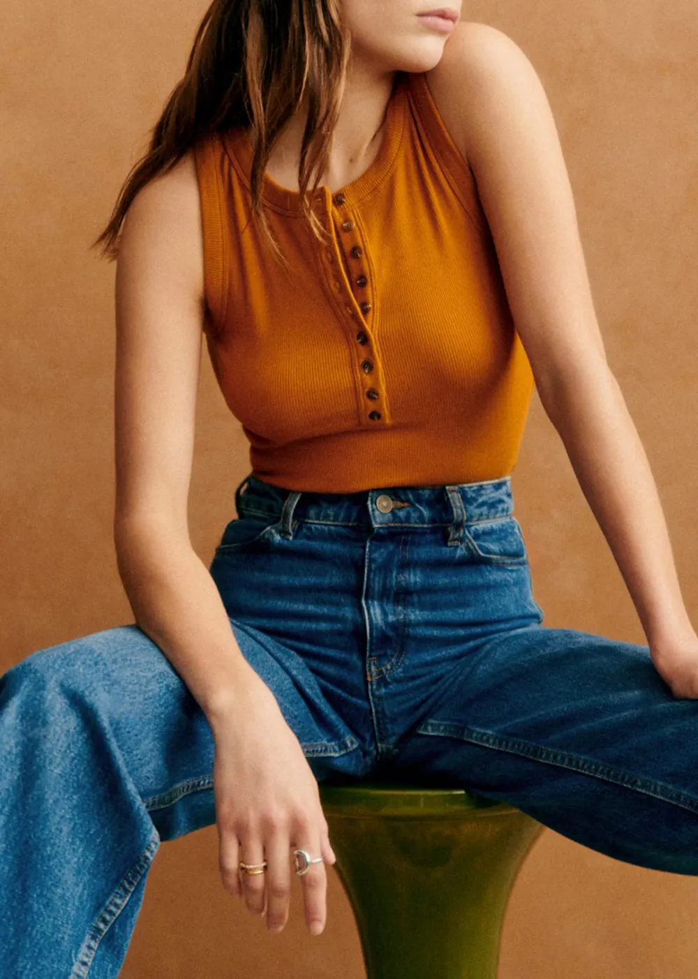 Slim Fit Cotton Button-Down Cropped Vest