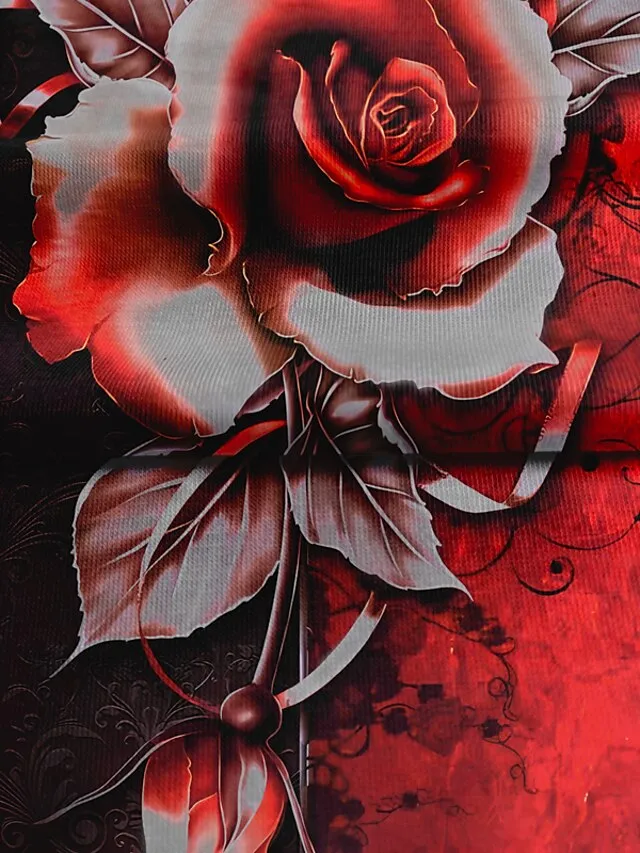 Women's Plus Size Going Out Tops Eyelet top Floral Butterfly Red Royal Blue Purple Lace Print Long Sleeve Party Going out Club Vintage Daily Elegant Off Shoulder V Neck Regular Fit Cold Shoulder Fall