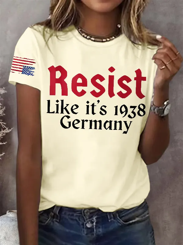 Women'S T-Shirt Retro Resist Like It'S 1938 Germany Print T-Shirt