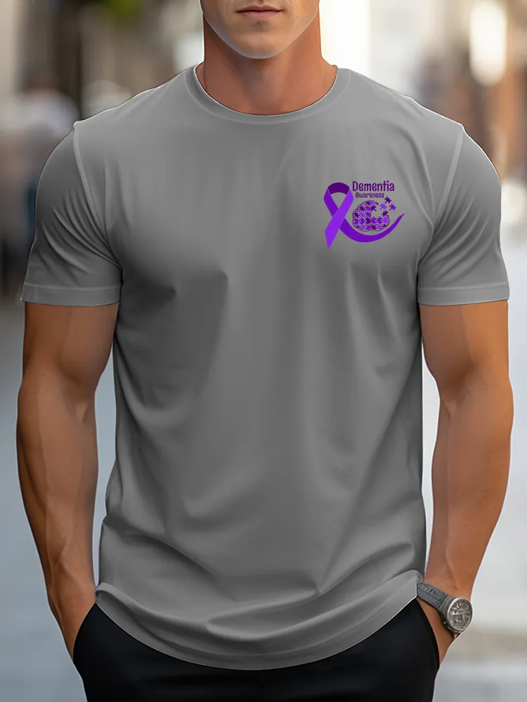 Men's T-Shir  In This Family No One Fights Alone Alzheimer's Awareness