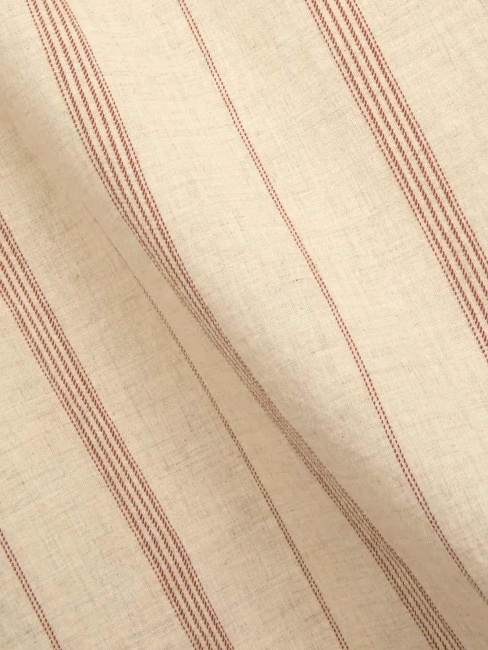 Cream  Oversized Striped Cotton Shirt