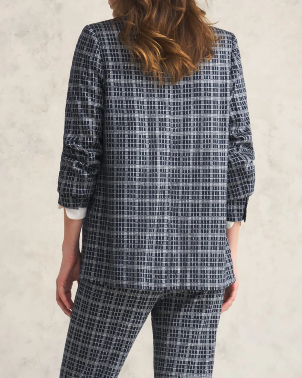 Checkered Single Breasted Blazer