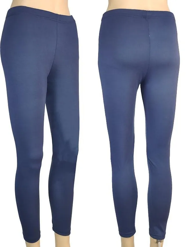 Women's Solid Leggings Lake blue Sapphire Wine Red Mid Waist Fashion Tights Casual Weekend High Elasticity Full Length Tummy Control Plain S M L XL 2XL / Skinny