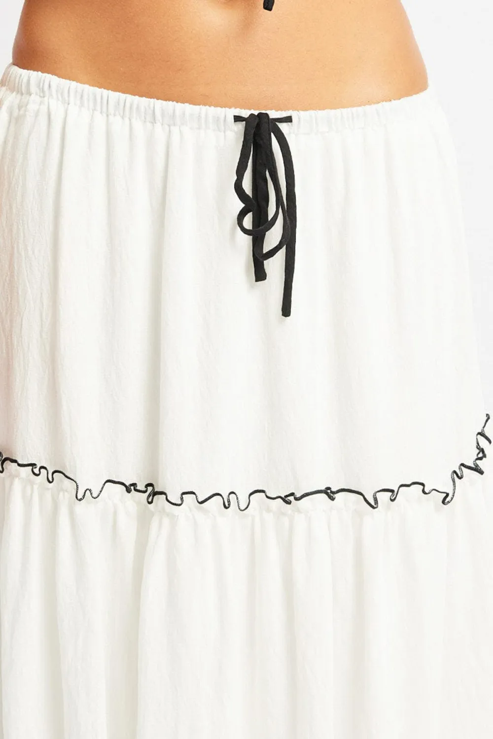 White Tiered Maxi Skirt