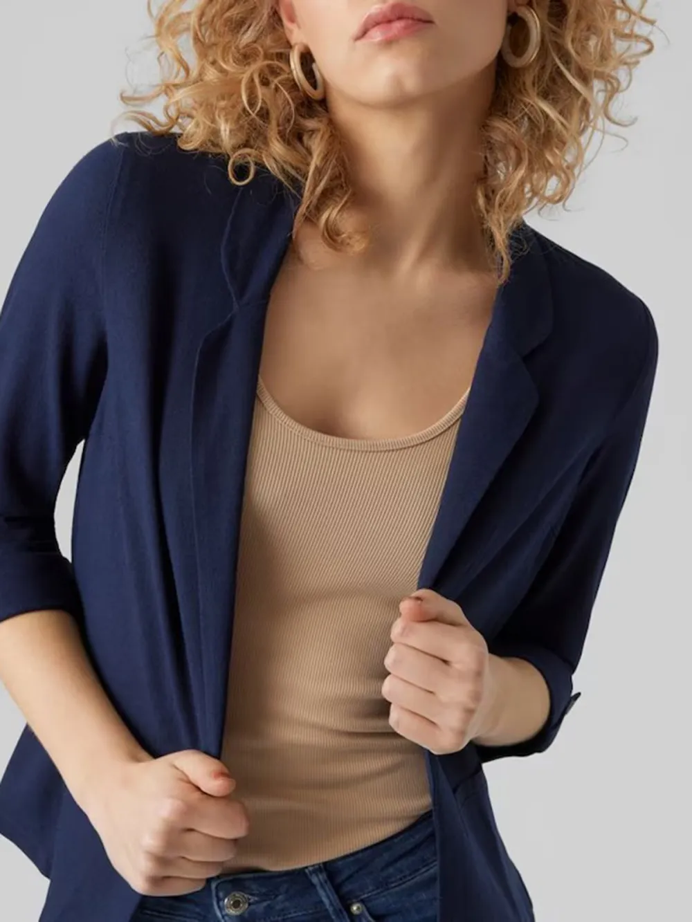 Plain Colored Soft Feel Blazer