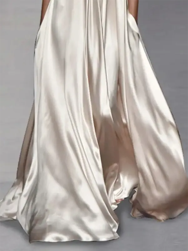 Loose Sleeveless Solid Color Halter-Neck Maxi Dresses