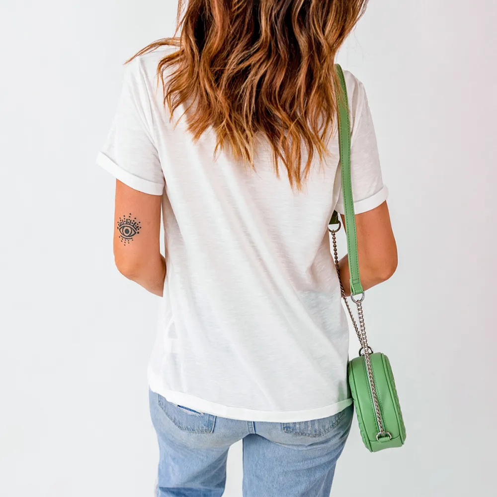 Easter Floral Bunny Printed Round Neck Short Sleeve T-Shirt