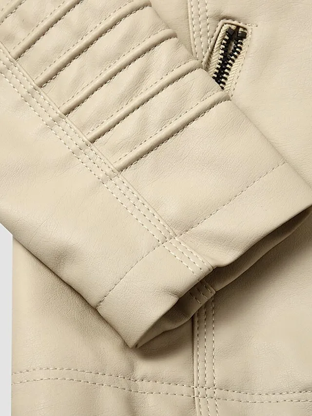 Women's Faux Leather Fall Hoodie Moto Biker Hoodie Jacket Windproof Warm Pocket Sports Solid Color Maillard Outerwear Long Sleeve Winter Fall Black Camel Red Street Casual Daily  M L XL