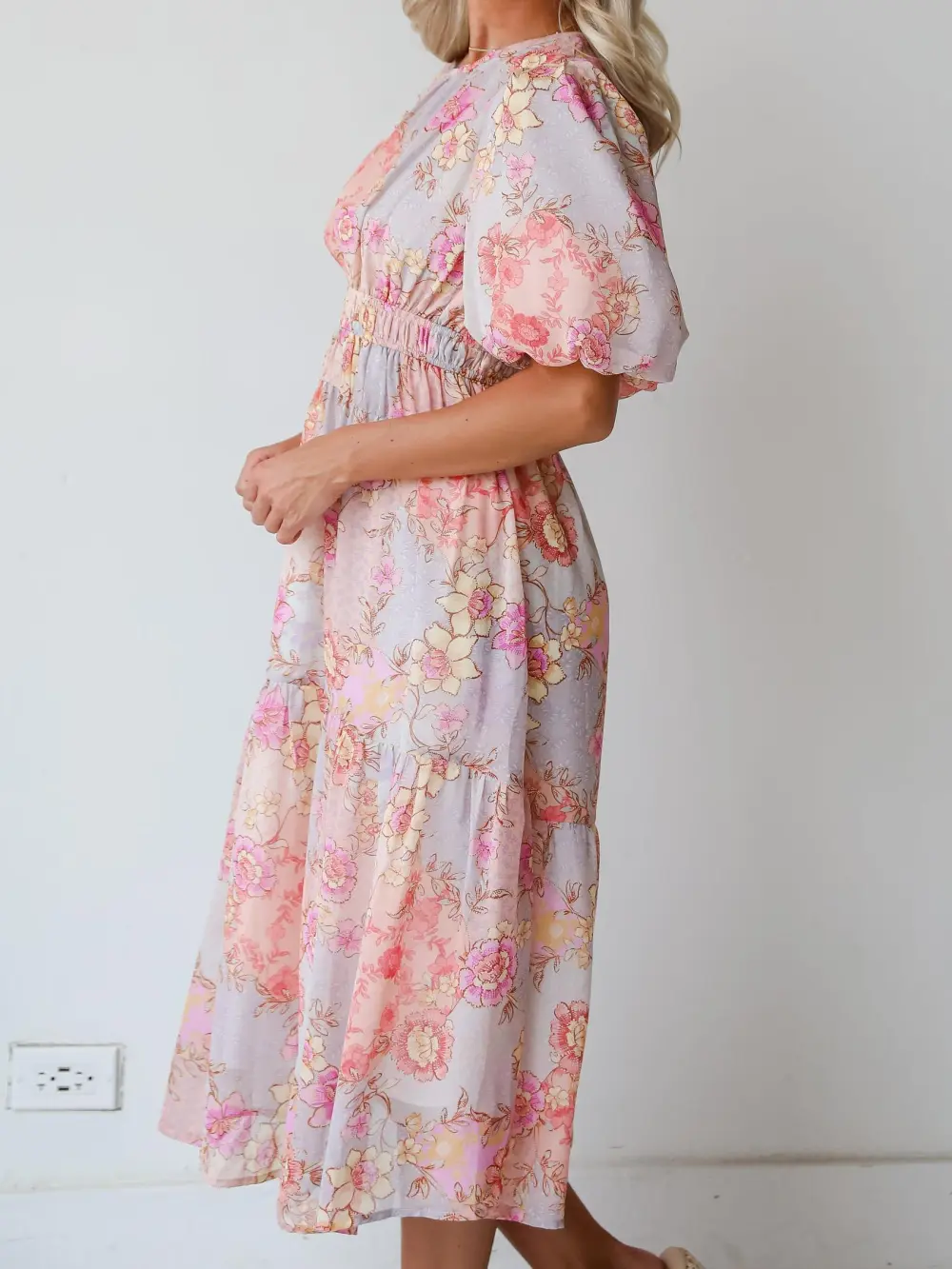 All About The Flowers Light Blue Midi Dress