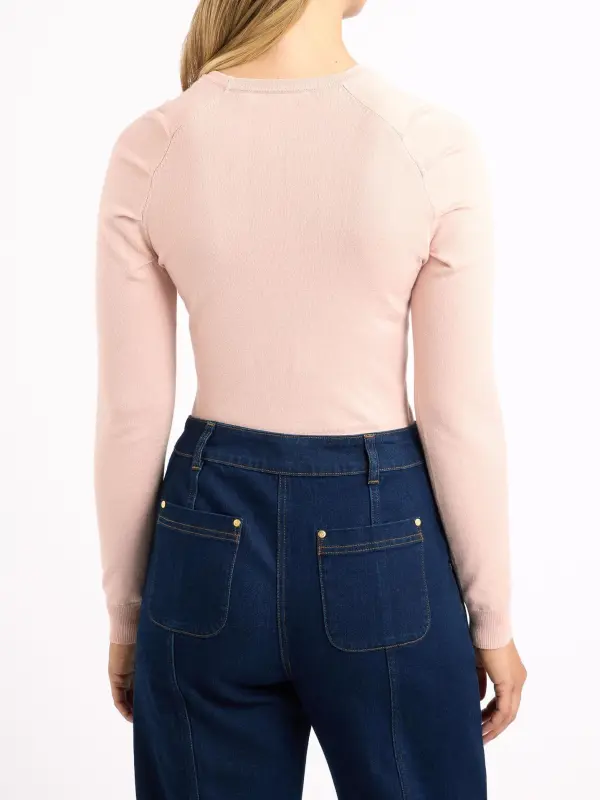 Pink Casual Basic Knitwear