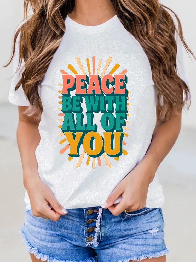 Women'S Habemus Pope Leo Xiv Peace Be With All Of You Round-Neck Short-Sleeved T-Shirt