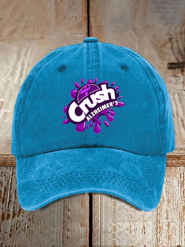 Crush Alzheimer'S Printed Round Collar Baseball Cap