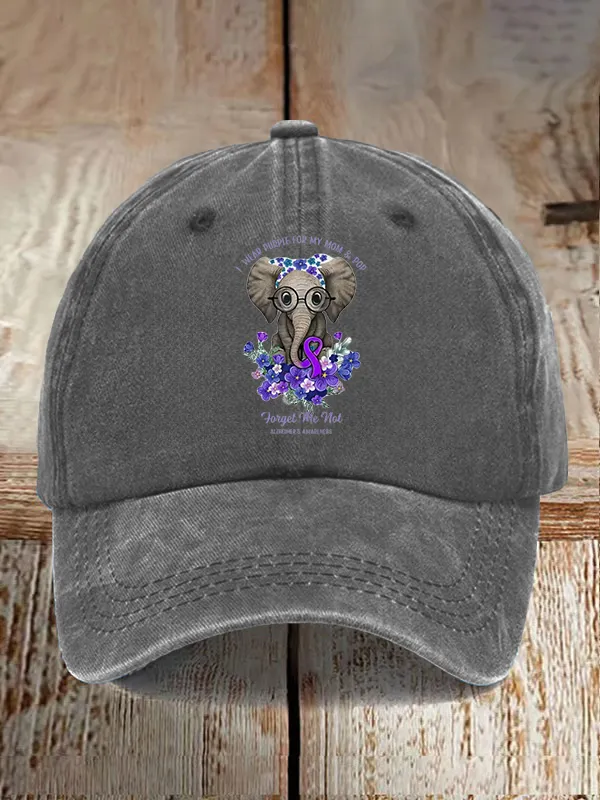 I Wear Purple For My Mom And Pop Alzheimer'S Awareness Support Baseball Cap