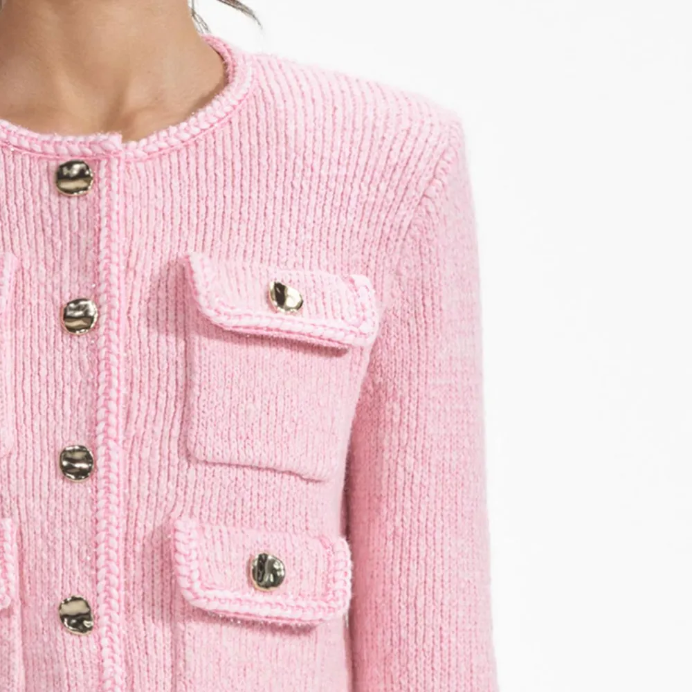 Pink Melange Merino Knit Skirt