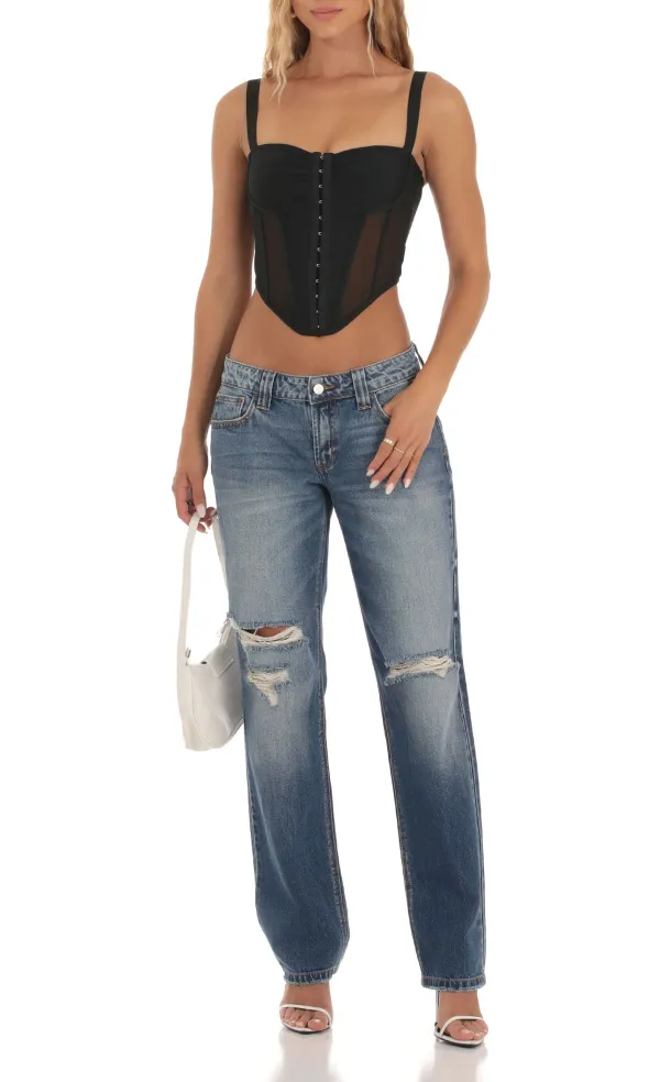 Distressed Jeans in Denim