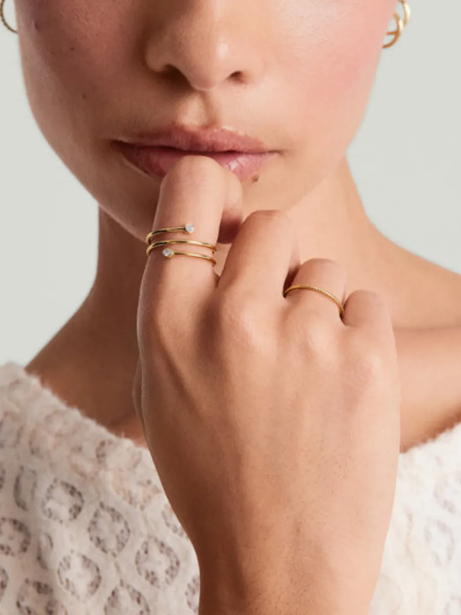 Rhinestone Spiral Ring