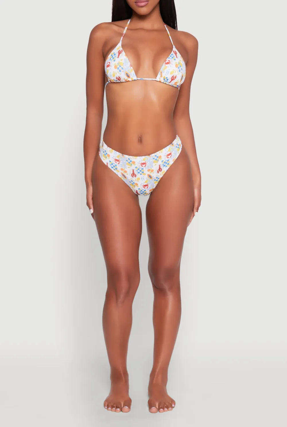 Colorful Printed Bikini Top