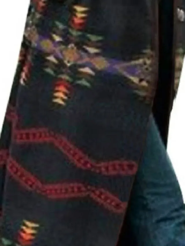 Women's Winter Coat Windproof Warm Outdoor Street Daily Vacation Pocket Oversized Print Single Breasted Lapel Chic & Modern Elegant Modern Street Style Geometric Regular Fit Outerwear Long Sleeve