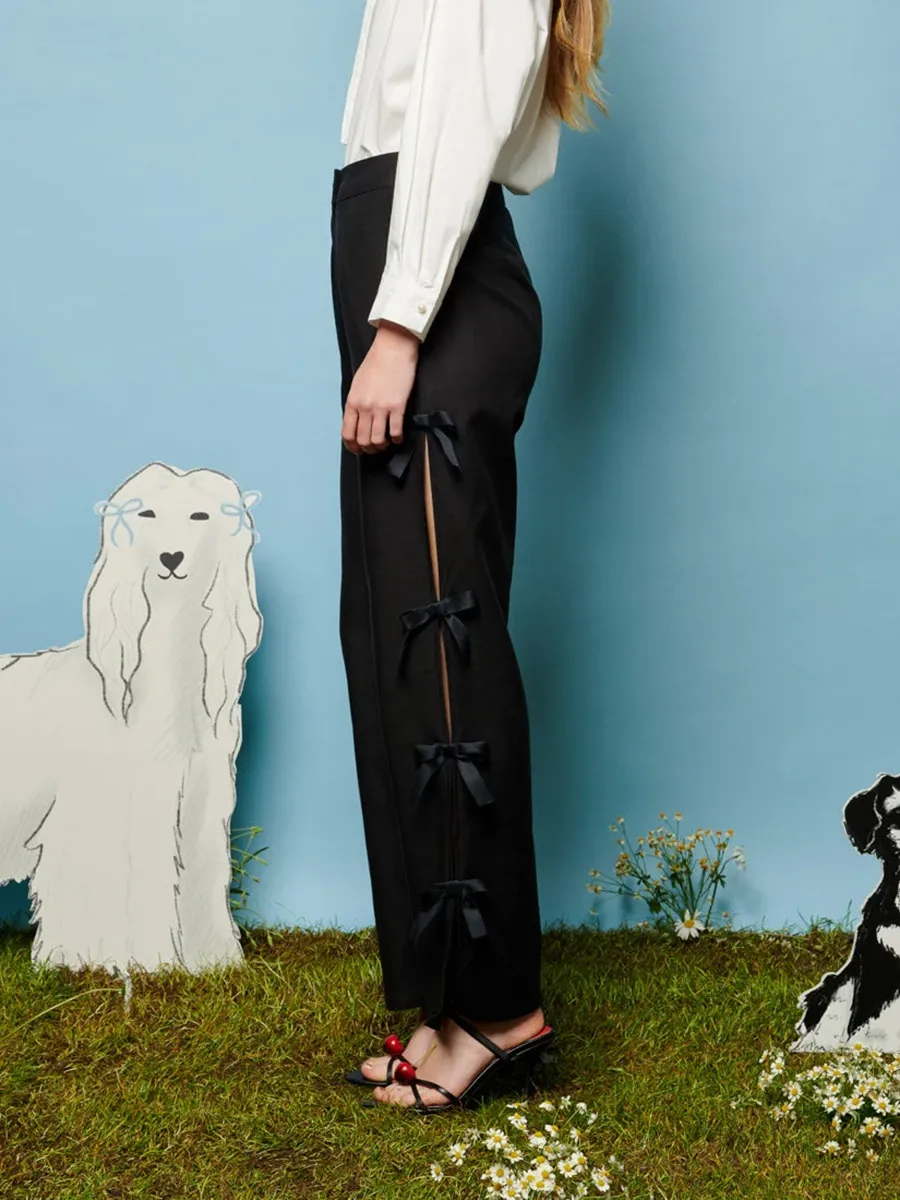 Casual Style Bow Trousers