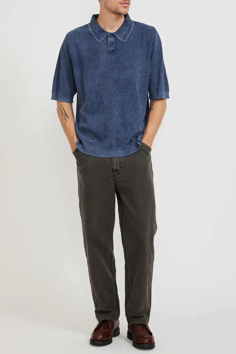 Rice Stitch Polo Midnight