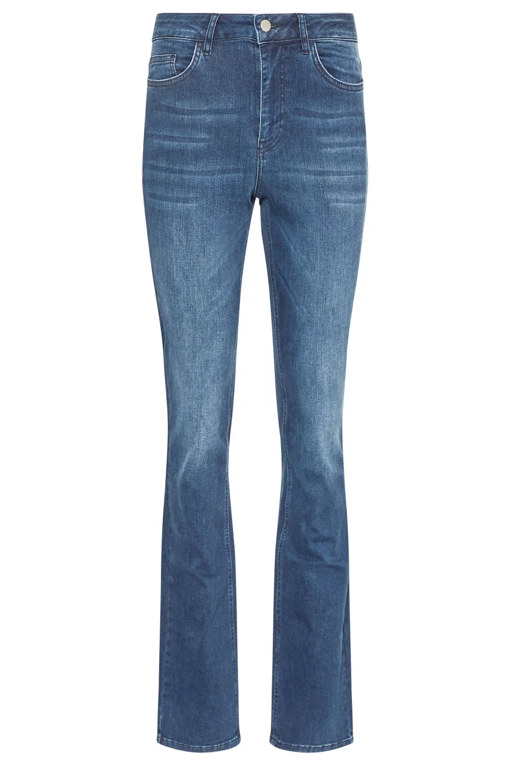Button Straight Leg Casual Jeans