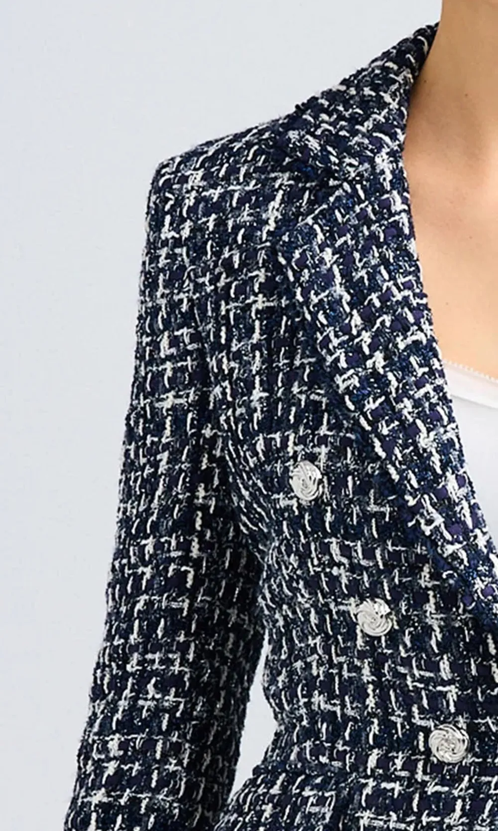 Casual Tweed Long Sleeve Blazer