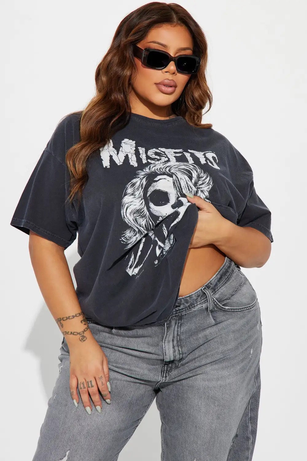 Misfits Washed Tshirt - Charcoal/combo