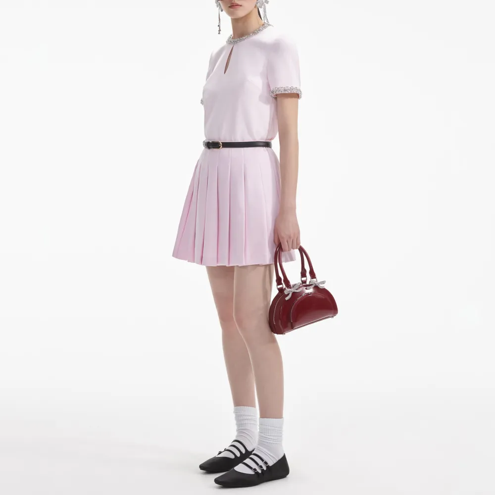 Pink Satin Embellished Top