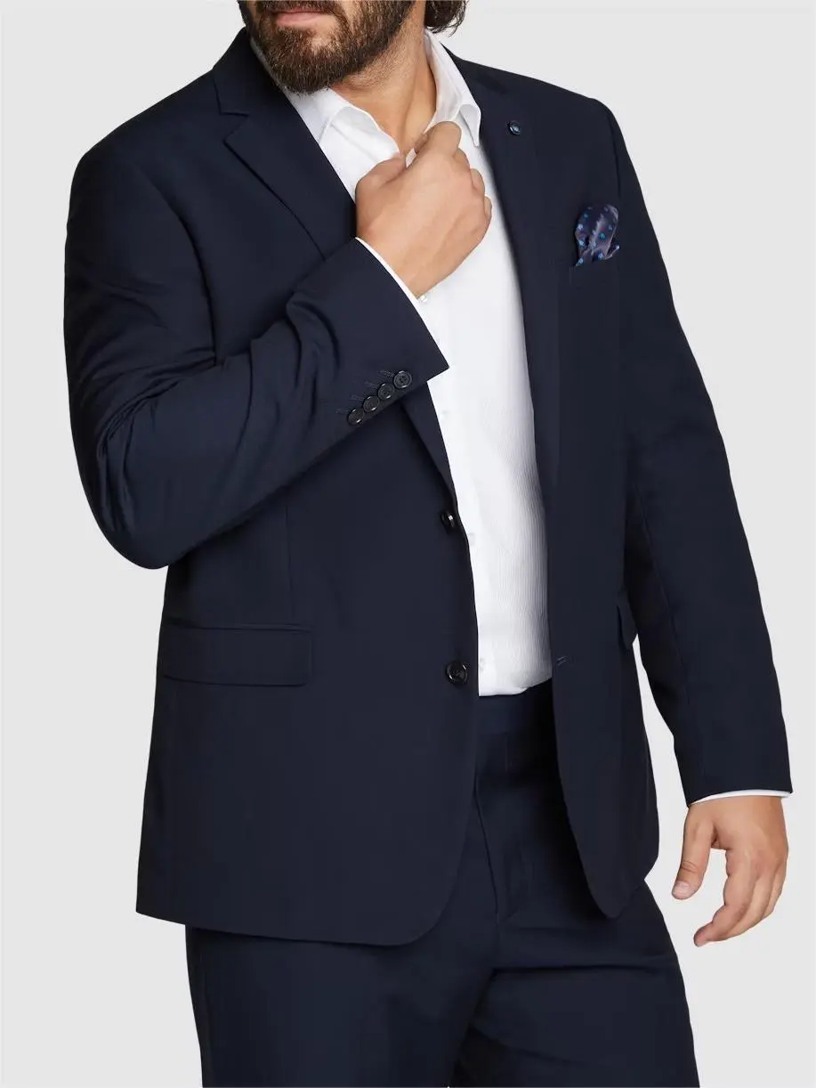 BLUE SLIM FIT SOLID FORMAL BLAZER