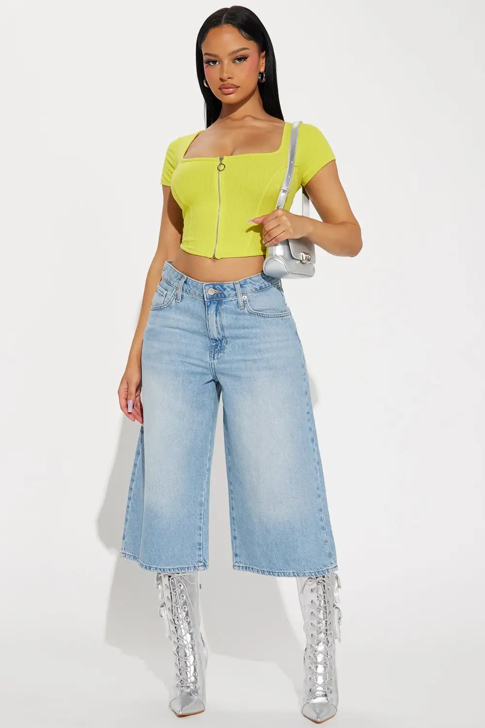 Making Changes Ribbed Top - Lime