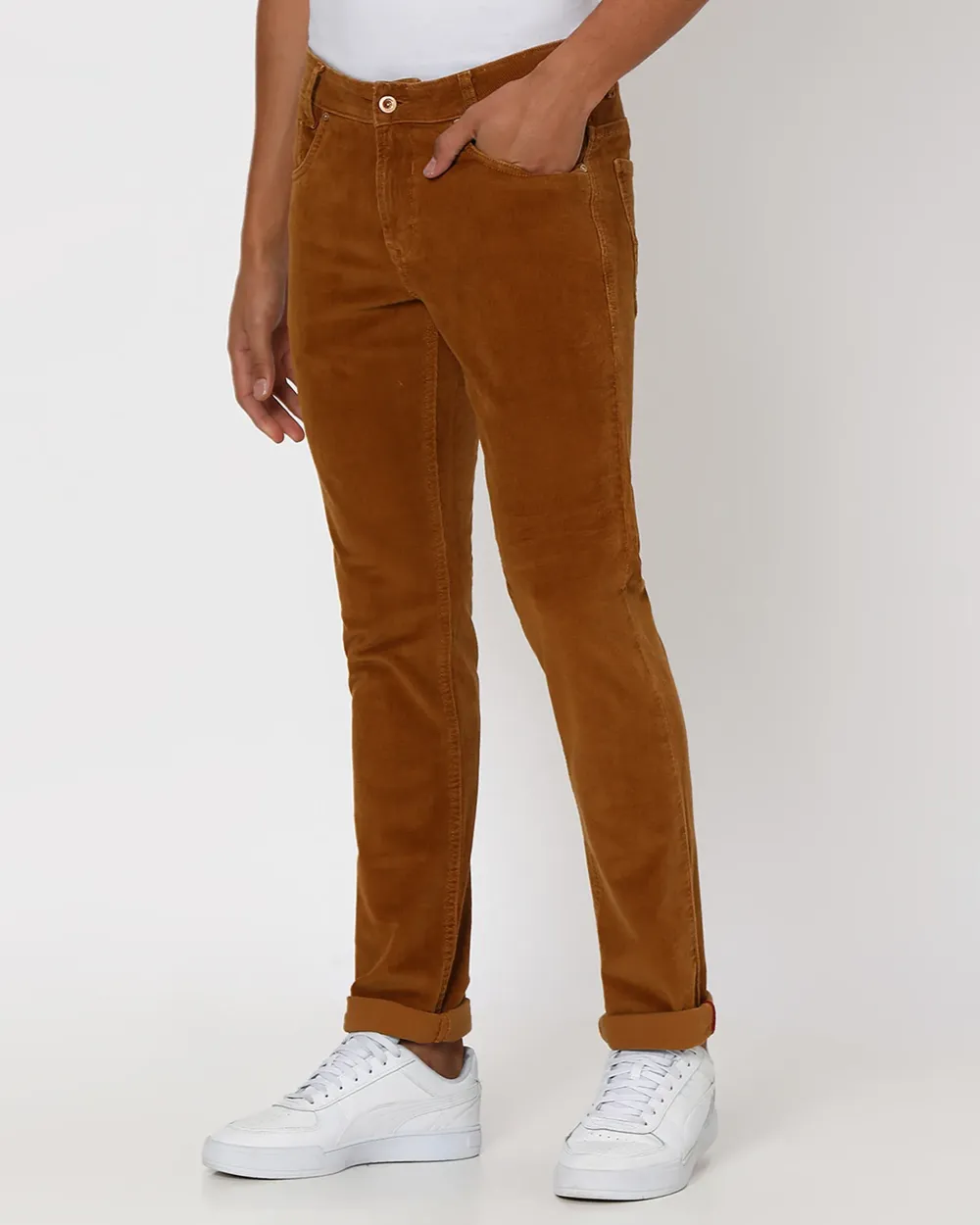 Classic Versatile Slim-Fit Straight-Leg  Khaki Trousers